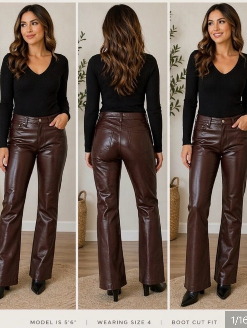 Vintage GAP Brown Genuine Leather Bootcut Pants | Y2K Low Rise Motorcycle Chic